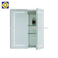 Wall mounted waterproof Illuminated aluminum bathroom mirror cabinet with led light