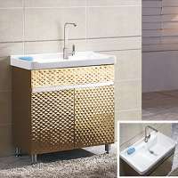 gold color luxury stainless steel kitchen bathroom sink cabinet