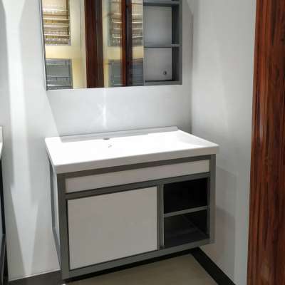 Modern aluminum waterproof with bath mirror and shelf basin cabinet vanity aluminum bathroom cabinet